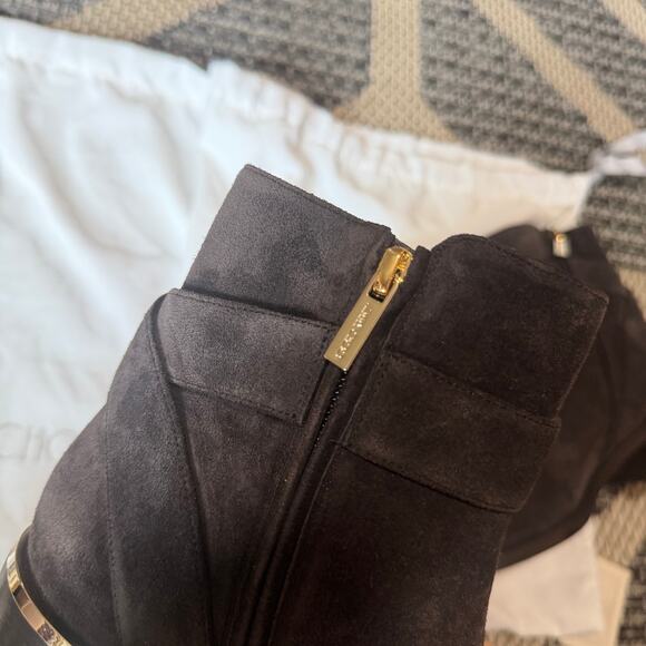 JIMMY CHOO Noor 45 Coffee Velvet Suede Ankle Boots Size 39 - Picture 4 of 10